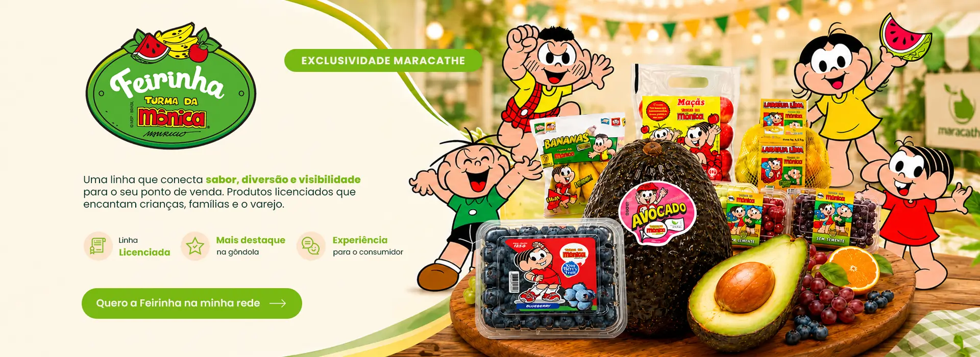 Feirinha Turma da Mônica, frutas para as crianças
